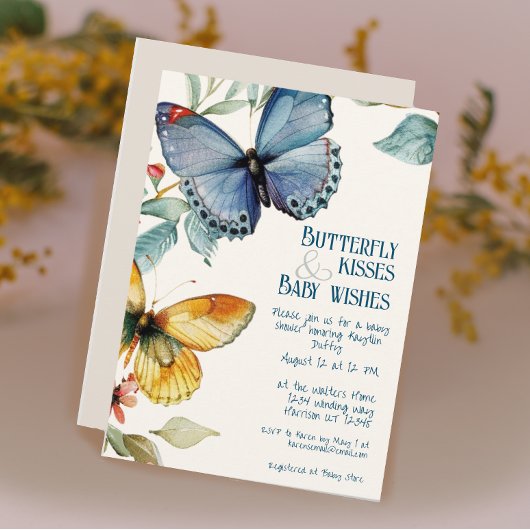 Whimsical Butterfly Fairytale Spring Baby shower Kaart