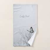 Whimsical Butterfly familienaam gepersonaliseerd Bad Handdoek (Handdoek)