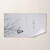 Whimsical Butterfly familienaam gepersonaliseerd Bad Handdoek (Handdoek)