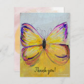 Whimsical Butterfly Flat Note Hartelijk dank Notitiekaartje (Voorkant / Achterkant)