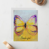 Whimsical Butterfly Flat Note Hartelijk dank Notitiekaartje (Voorkant / Achterkant in situ)