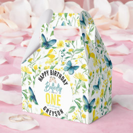 Whimsical Butterfly Floral 1e verjaardag Bedankdoosjes