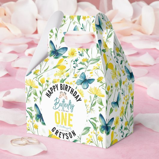 Whimsical Butterfly Floral 1e verjaardag Bedankdoosjes (Huwelijk)