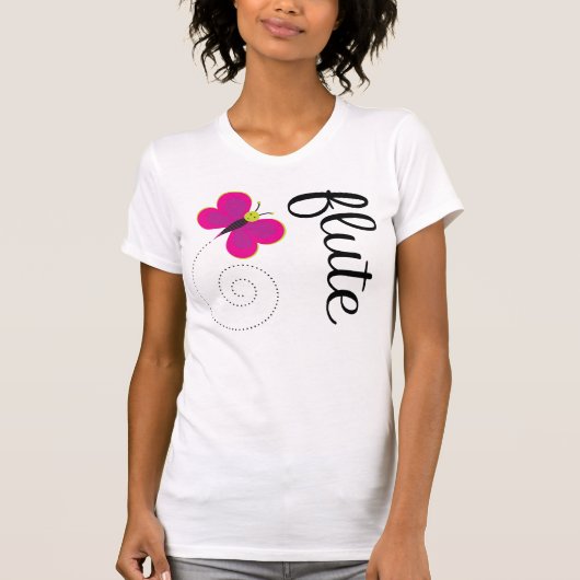 Whimsical butterfly Flute T shirt (Voorkant)