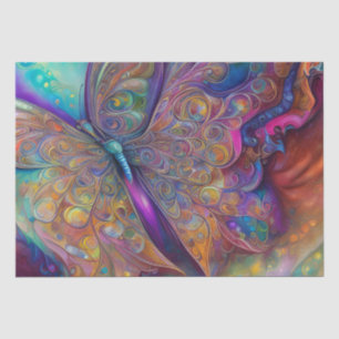 Whimsical Butterfly Fractal Waterverf Digital Pai Tissuepapier