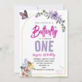 Whimsical Butterfly Garden 1e verjaardag Kaart (Voorkant)