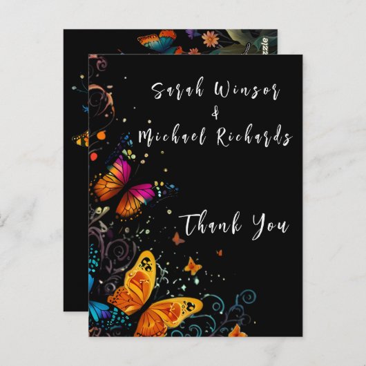 Whimsical Butterfly Garden Briefkaart (Voorkant / Achterkant)