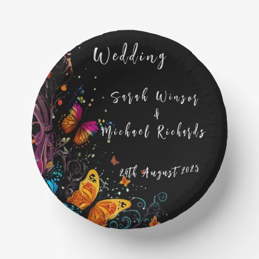 Whimsical Butterfly Garden Briefkaart Papieren Kommen (Voorkant)