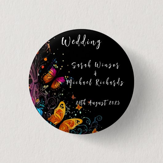 Whimsical Butterfly Garden Briefkaart Ronde Button 3,2 Cm (Voorkant)