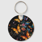 Whimsical Butterfly Garden Briefkaart Sleutelhanger (Achterkant)