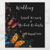 Whimsical Butterfly Garden Briefkaart Wijn Etiket (Enkel label)