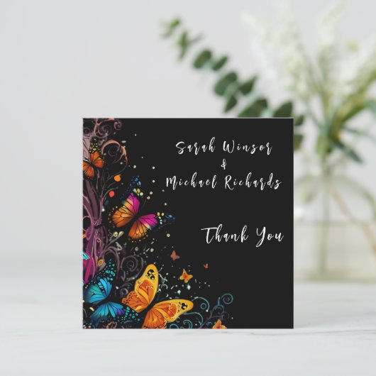 Whimsical Butterfly Garden Flat Dank u kaart (Staand voorkant)
