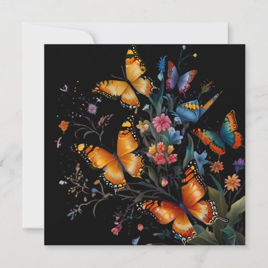 Whimsical Butterfly Garden Flat Dank u kaart (Achterkant)