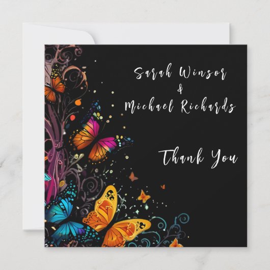 Whimsical Butterfly Garden Flat Dank u kaart (Voorkant)