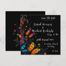 Whimsical Butterfly Garden Huwelijksuitnodiging Kaart