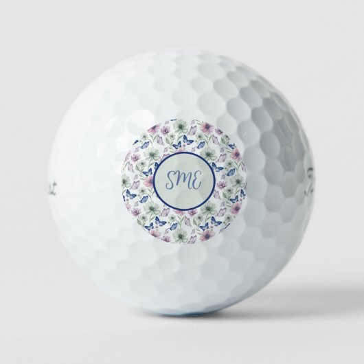 Whimsical Butterfly Garden Monogram Golfballen (Voorkant)