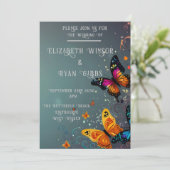 Whimsical Butterfly Garden Wedding Kaart (Staand voorkant)