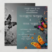 Whimsical Butterfly Garden Wedding Kaart (Voorkant / Achterkant)