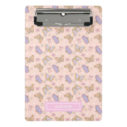 Whimsical Butterfly Girl gepersonaliseerd Mini Klembord (Voorkant)
