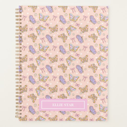 Whimsical Butterfly Girl gepersonaliseerd Planner (Voorkant)