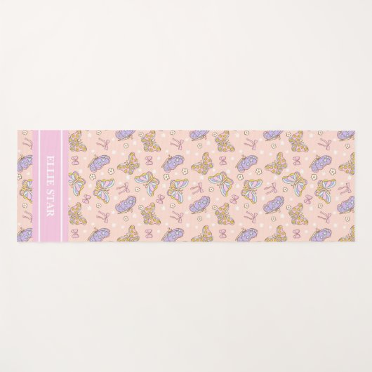 Whimsical Butterfly Girl gepersonaliseerd Yogamat (Voorkant (horizontaal))