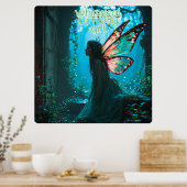 Whimsical Butterfly Girl Poster (Keuken)