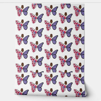 Whimsical Butterfly Girl Wallpaper | bloemenfee Behang