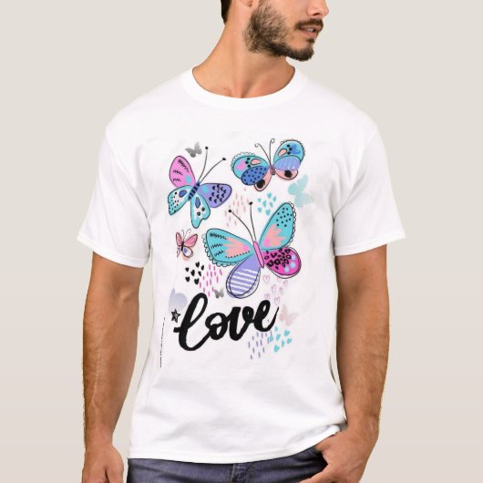 Whimsical Butterfly Love" T-shirt (Voorkant)