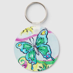 Whimsical Butterfly Melamine Bord Sleutelhanger