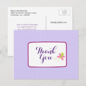 Whimsical Butterfly op Lila Polka Dots Bedankt Briefkaart (Voorkant / Achterkant)