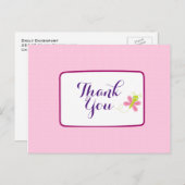 Whimsical Butterfly op Roze Polka Dots Dank u Briefkaart (Voorkant / Achterkant)