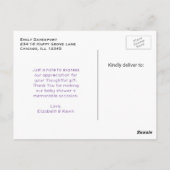 Whimsical Butterfly op Roze Polka Dots Dank u Briefkaart (Achterkant)