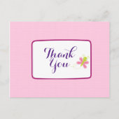 Whimsical Butterfly op Roze Polka Dots Dank u Briefkaart (Voorkant)