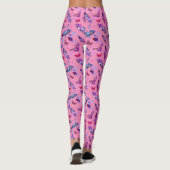 Whimsical Butterfly Print Pink Paars Blue Leggings (Achterkant)