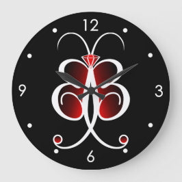 Whimsical Butterfly Red Grote ronde wandklok