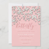 Whimsical Butterfly Rhinestone Girl Baby shower Kaart (Voorkant)