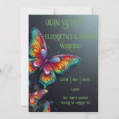 Whimsical Butterfly Romance bruiloft uitnodiging (Voorkant)