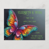 Whimsical Butterfly Romance bruiloft uitnodiging (Voorkant)