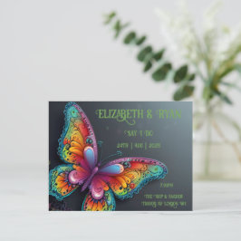 Whimsical Butterfly Romance bruiloft uitnodiging