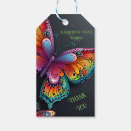 Whimsical Butterfly Romance bruiloft uitnodiging Cadeaulabel