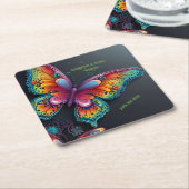 Whimsical Butterfly Romance bruiloft uitnodiging Kartonnen Onderzetters (Schuin)