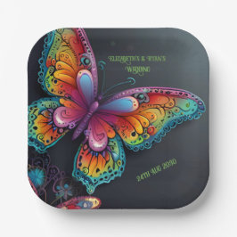 Whimsical Butterfly Romance bruiloft uitnodiging Papieren Bordje