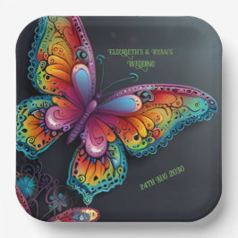 Whimsical Butterfly Romance bruiloft uitnodiging Papieren Bordje