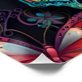Whimsical Butterfly Romance bruiloft uitnodiging Perfect Poster (Hoek)