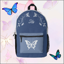 Whimsical Butterfly Rugzak Blauw & Wit Rugzak