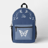 Whimsical Butterfly Rugzak Blauw & Wit Rugzak (Voorkant)