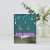 Whimsical Butterfly Scene krijgt snel weer goed Briefkaart (Staand voorkant)