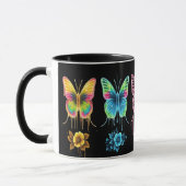 Whimsical Butterfly Symphony: levendige kleuren Mok (Links)