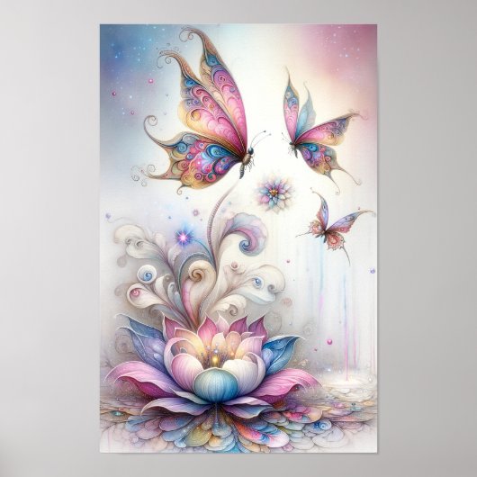 Whimsical Butterfly Wall Art Poster (Voorkant)