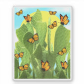 Whimsical Cactus And Butterflies Sticker (Voorkant)